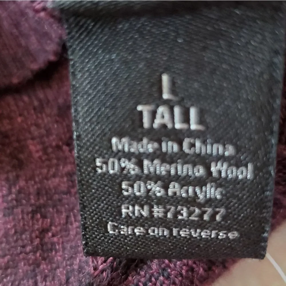🔺️Apt 9 Wine Merino Blend Big & Tall Sweater Men's Large